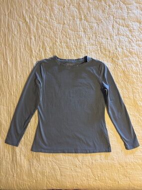 Primark Women's Long-Sleeve Crewneck Tee - Slate Blue